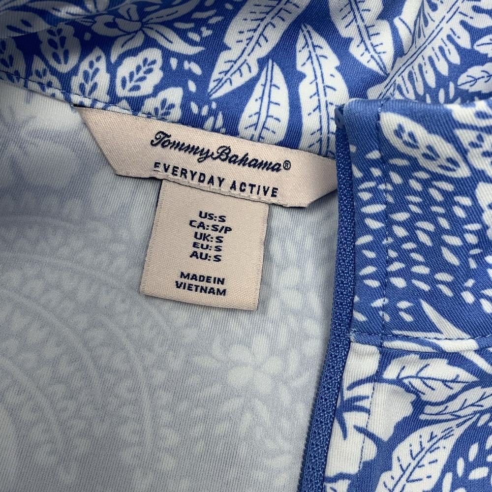 Tommy Bahama Women's Small Everyday Active Blue Tropical Floral Full Zip Jacket - Picture 13 of 13